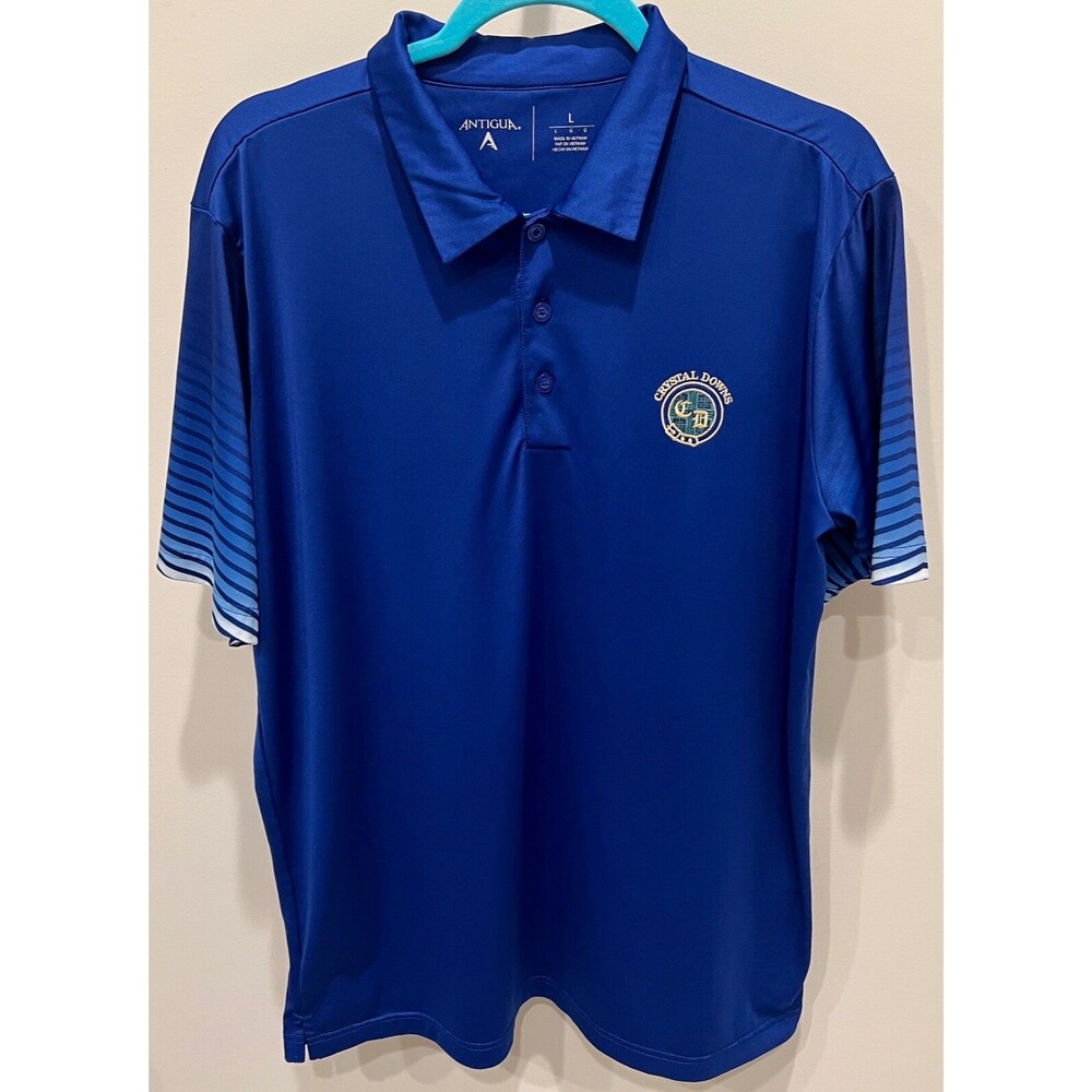 CRYSTAL DOWNS COUNTRY CLUB - Antigua Golf Shirt - Men's Size Large - Blue